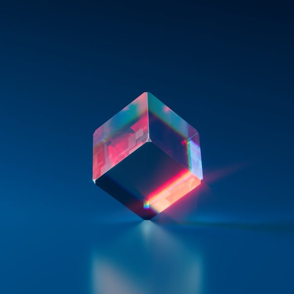 Equilibrium cube artwork